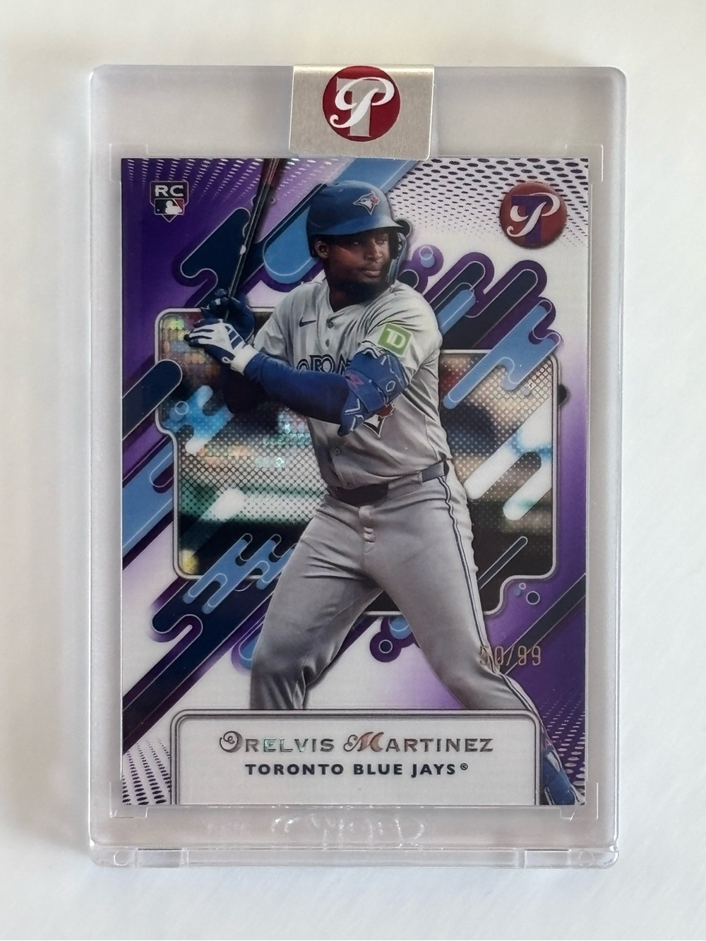 Orelvis Martinez 2025 Topps Pristine Rookie RC Purple /99 #76 Toronto Blue Jays